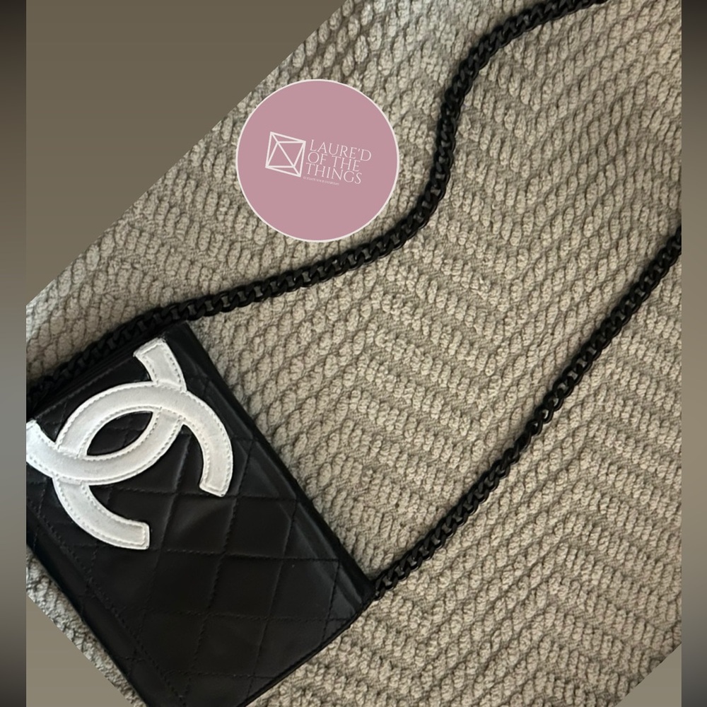 Authentic Chanel Cambon CC Leather Quilted Black Wallet